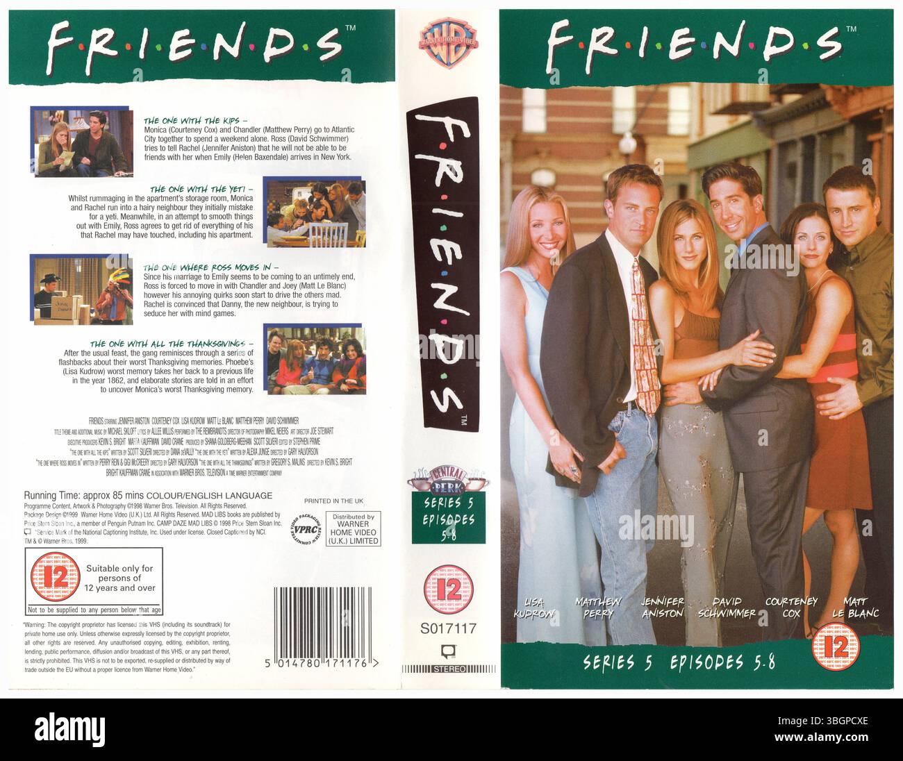 Amis : série 5, épisodes 5-8 VHS Cover (1999) (UK) par Warner Home Video (UK) Banque D'Images