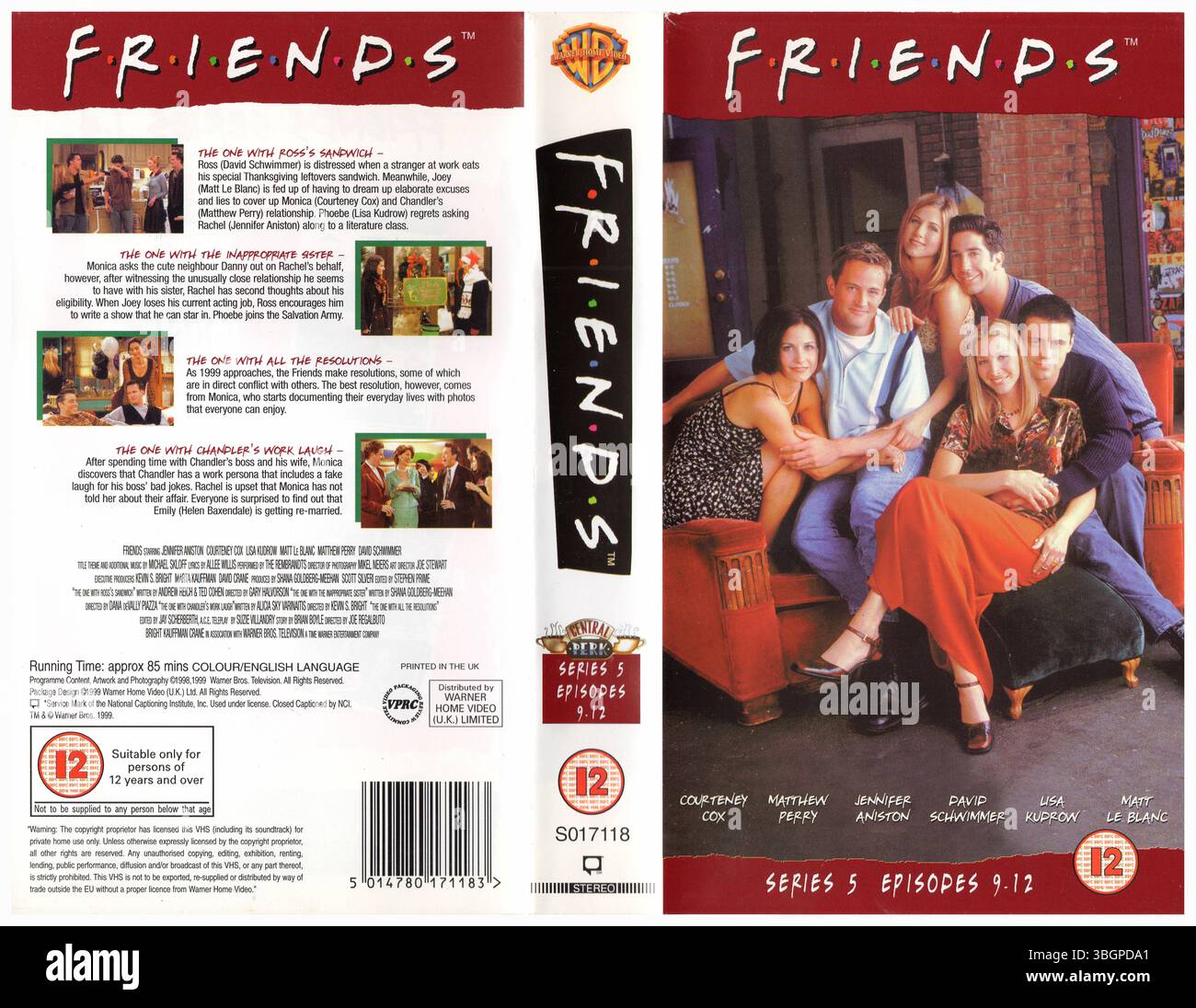 Amis : série 5, épisodes 9-12 VHS Cover (1999) (UK) par Warner Home Video (UK) Banque D'Images