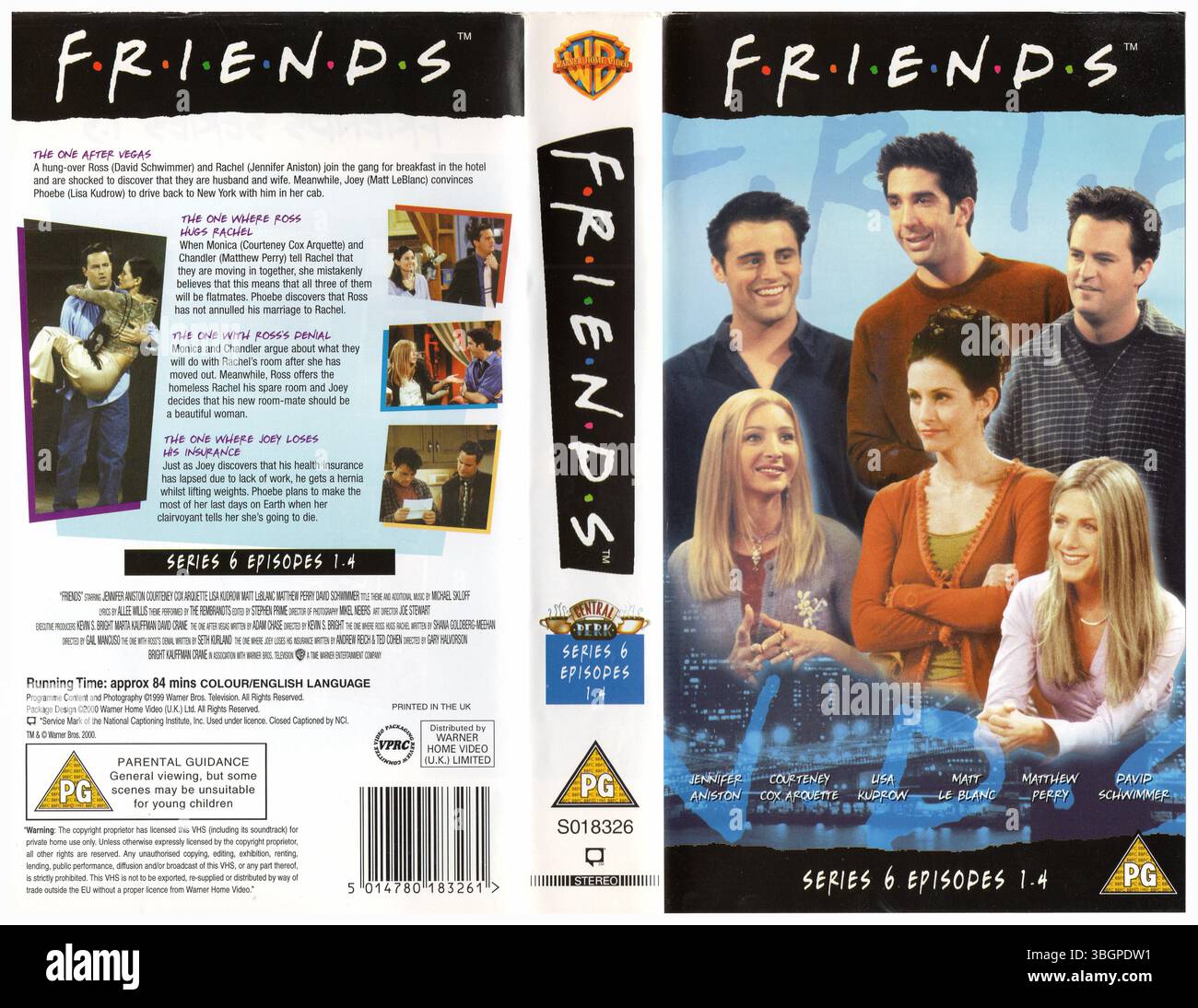 Amis : série 6, épisodes 1-4 VHS Cover (2000) (UK) par Warner Home Video (UK) Ltd Banque D'Images