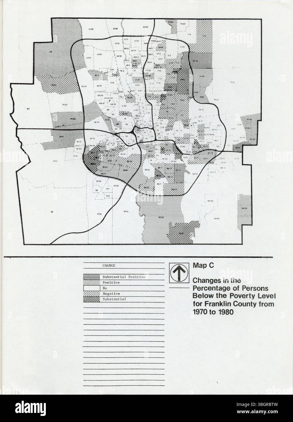 Le rapport de 1984 examine l'évolution des niveaux de pauvreté dans le centre de l'Ohio en examinant les données des recensements de 1970 et 1980, en mettant l'accent sur les changements économiques et démographiques. Banque D'Images