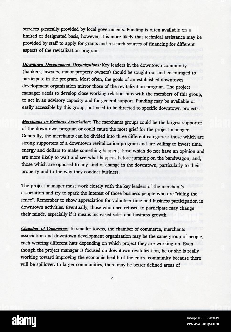 Le Manuel de formation sur la revitalisation du centre-ville de 1997 fournit des stratégies et des recommandations pour le financement et l'exécution de projets de revitalisation du centre-ville, en mettant l'accent sur la durabilité économique et l'amélioration de l'infrastructure. Banque D'Images