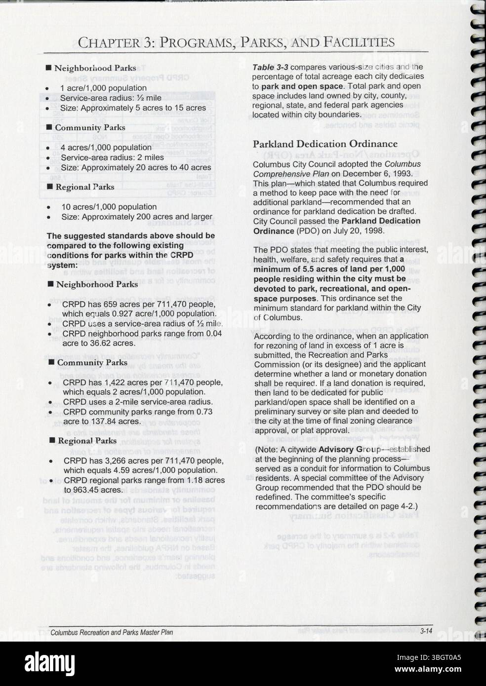 Le Plan directeur des parcs et loisirs de Columbus vise à orienter le développement des parcs, des programmes de loisirs et des installations à Columbus, Ohio. Il propose des recommandations pour l’amélioration des espaces existants et la création de nouvelles possibilités récréatives pour les résidents. Banque D'Images