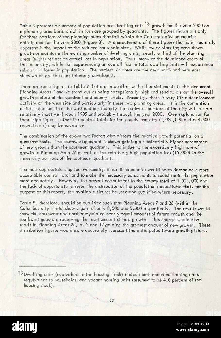 Le rapport 1978 sur la stratégie de développement de Columbus analyse la croissance passée, les tendances actuelles et les projections futures de la ville, en soulignant leur impact potentiel sur les résidents de Columbus. Banque D'Images