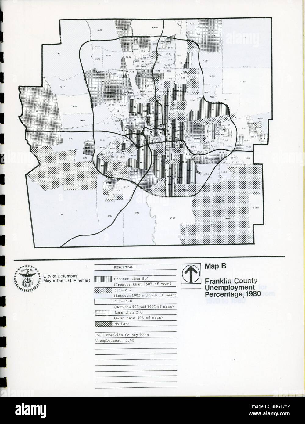 Analysant la participation au marché du travail et le chômage dans le centre de l'Ohio, ce rapport de 1984 tire parti des données des recensements de 1970 et 1980 pour mettre en évidence les changements économiques régionaux. Banque D'Images