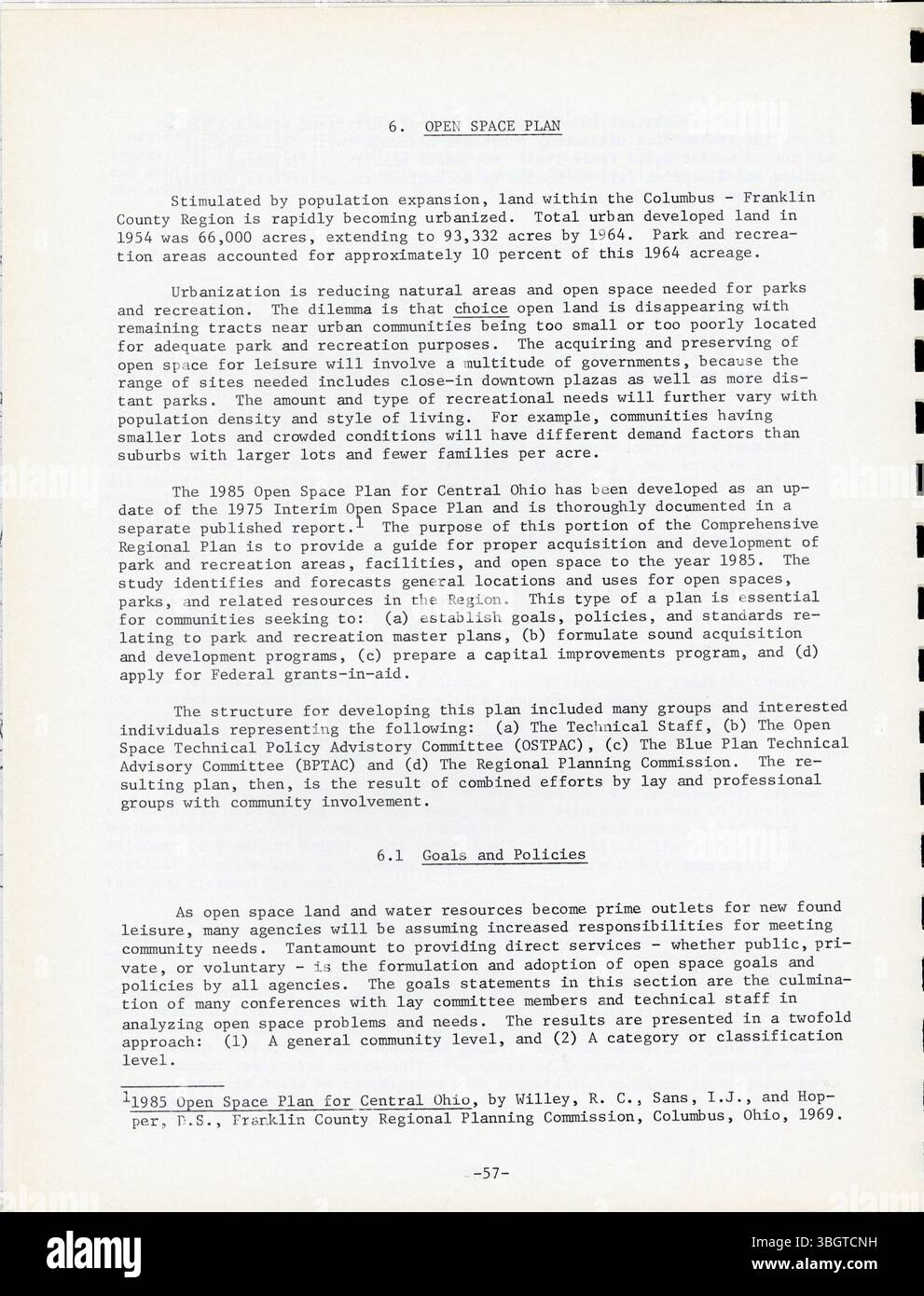 Adopté en 1969, le Plan global du comté de Franklin met l'accent sur l'utilisation des terres, le zonage et la gestion de la croissance régionale pour Columbus et le centre de l'Ohio. Il vise à équilibrer le développement urbain et rural tout en maintenant la viabilité économique et en améliorant les infrastructures. Banque D'Images