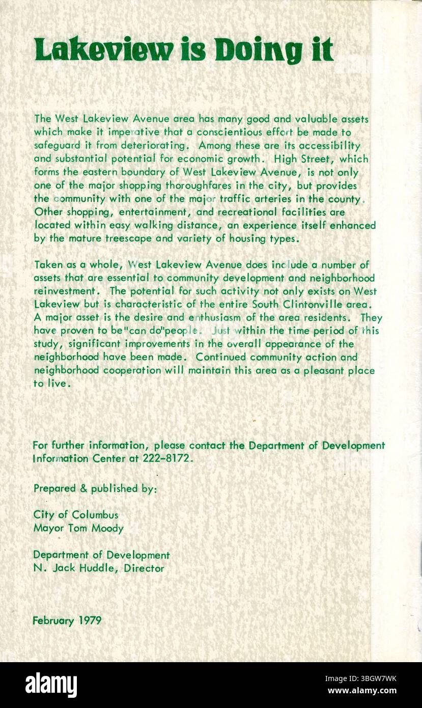 Ce rapport fournit une analyse du quartier de West Lakeview Avenue, en identifiant les principaux problèmes et en formulant des recommandations. Il sert de guide aux autres groupes résidents pour évaluer et élaborer des stratégies d'amélioration dans leurs quartiers respectifs. Banque D'Images