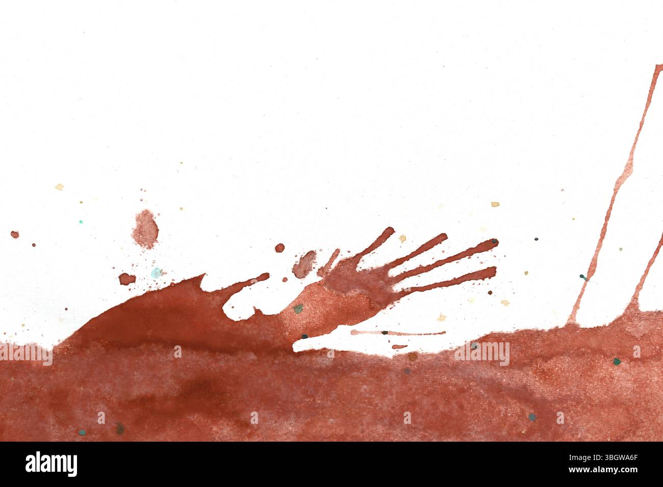 Cette image présente une touche abstraite d'encre rouge sur fond blanc, mettant en valeur un design artistique unique qui améliore tout projet créatif. Banque D'Images