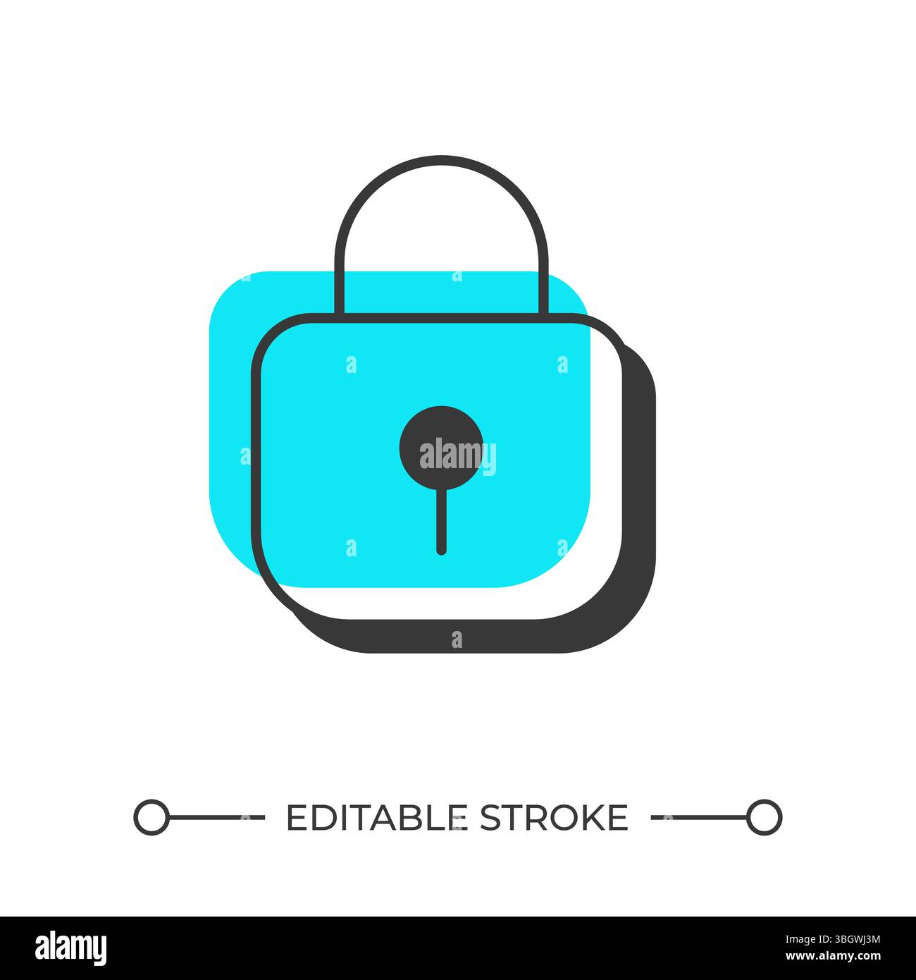 Icône de ligne d'ombre décalée de cadenas Illustration de Vecteur