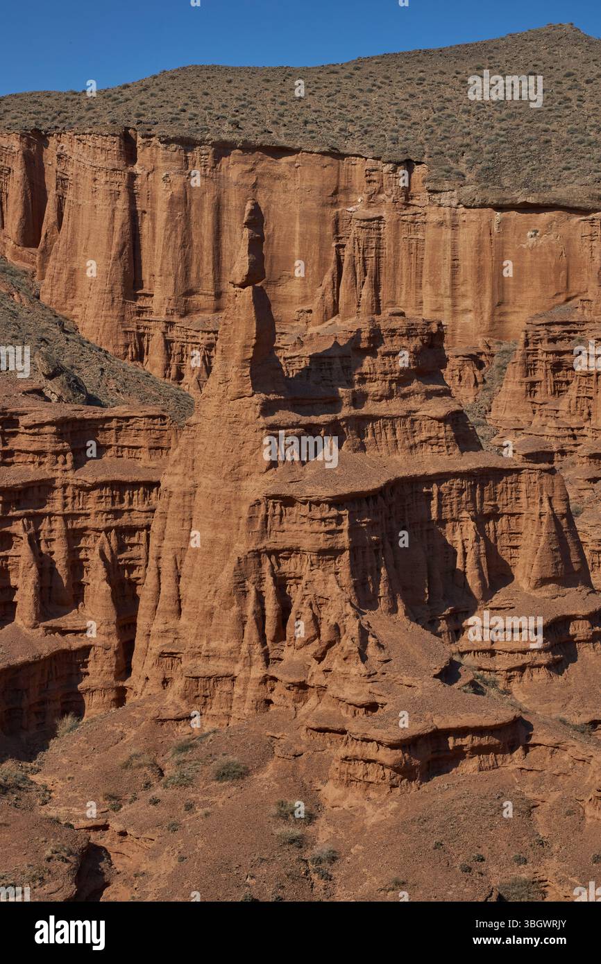 Formations de grès érodées, fond de canyon. Paysage naturel Banque D'Images