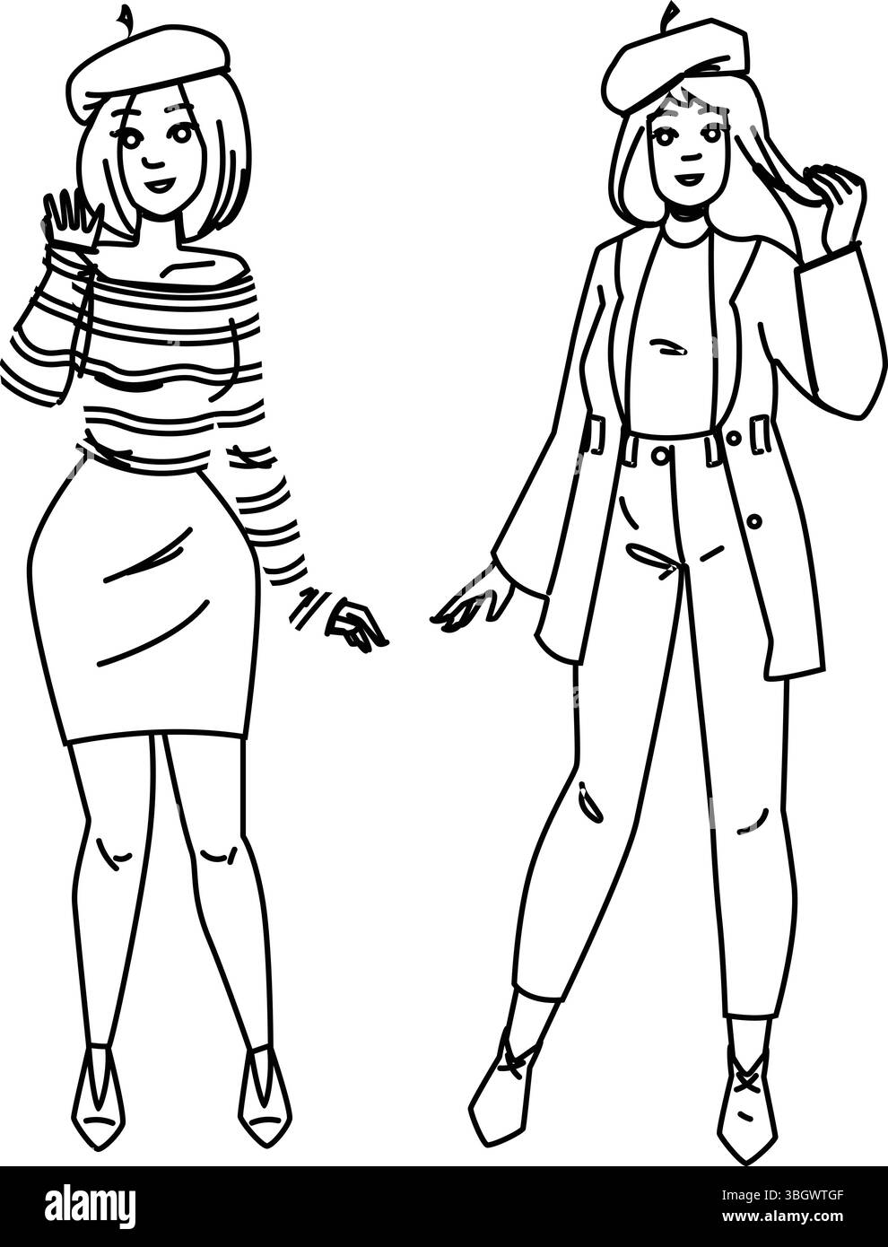 vecteur femme française de beauté Illustration de Vecteur