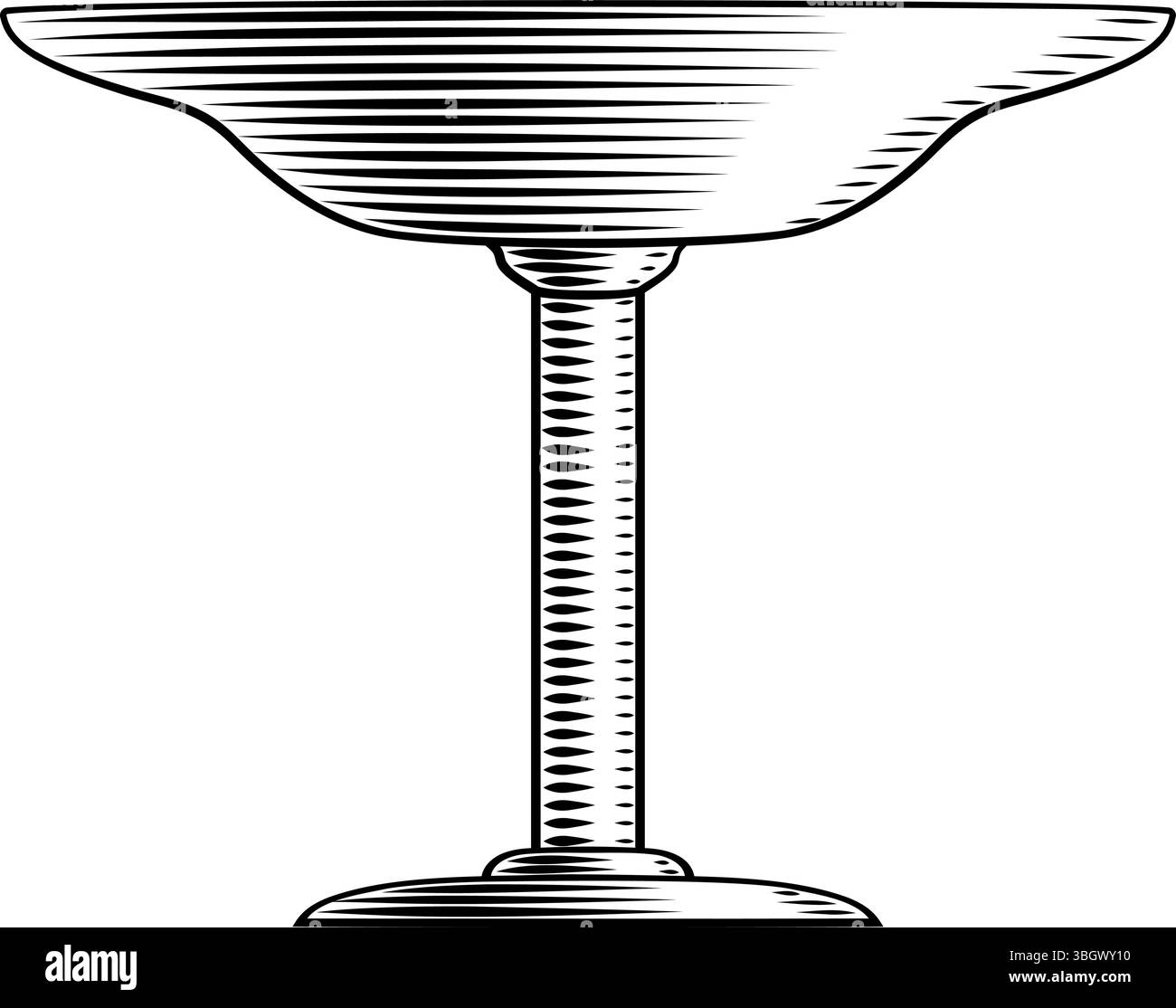 Coupe de calice à glaçon coupe de goblet Woodcut Vintage icône Illustration de Vecteur