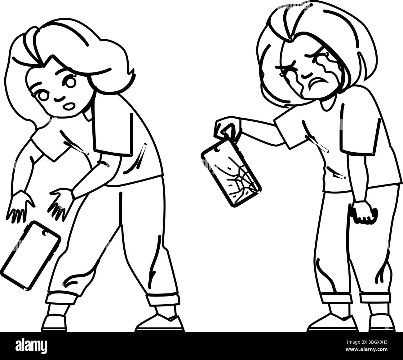 vecteur de téléphone cassé pour enfant de protection Illustration de Vecteur