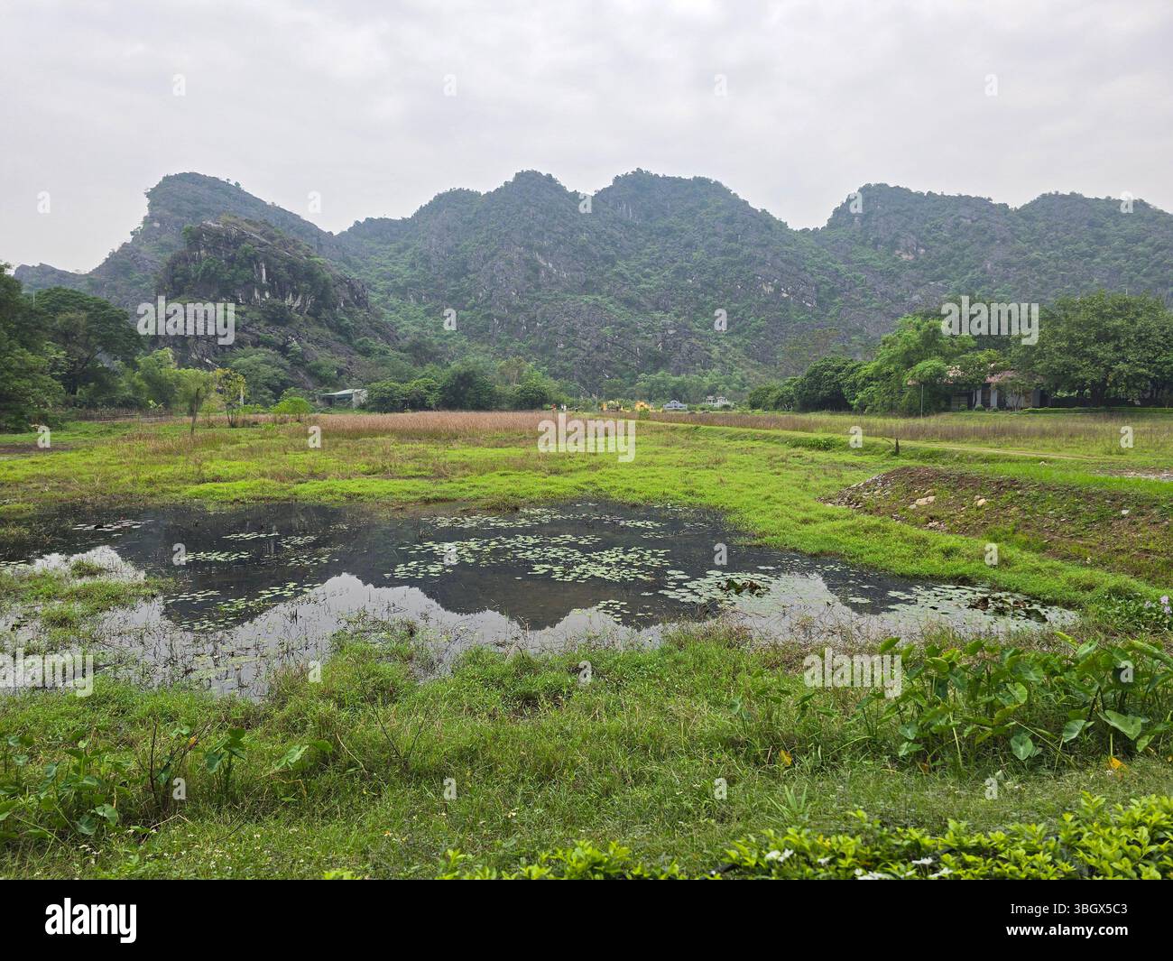 Nunh Binh, Vietnam - 10 octobre 2025 : complexe paysager panoramique de Trang an dans la province de Ninh Binh, Vietnam - Un site du patrimoine mondial de l'UNESCO. Un paysage wi - Image de stock capturée avec un smartphone
