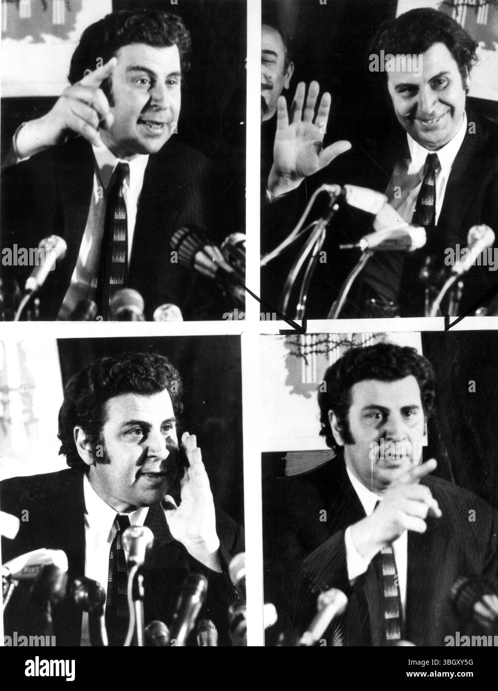 Mikis Theodorakis auteur-compositeur et compositeur grec. 29 avril 1970 Banque D'Images