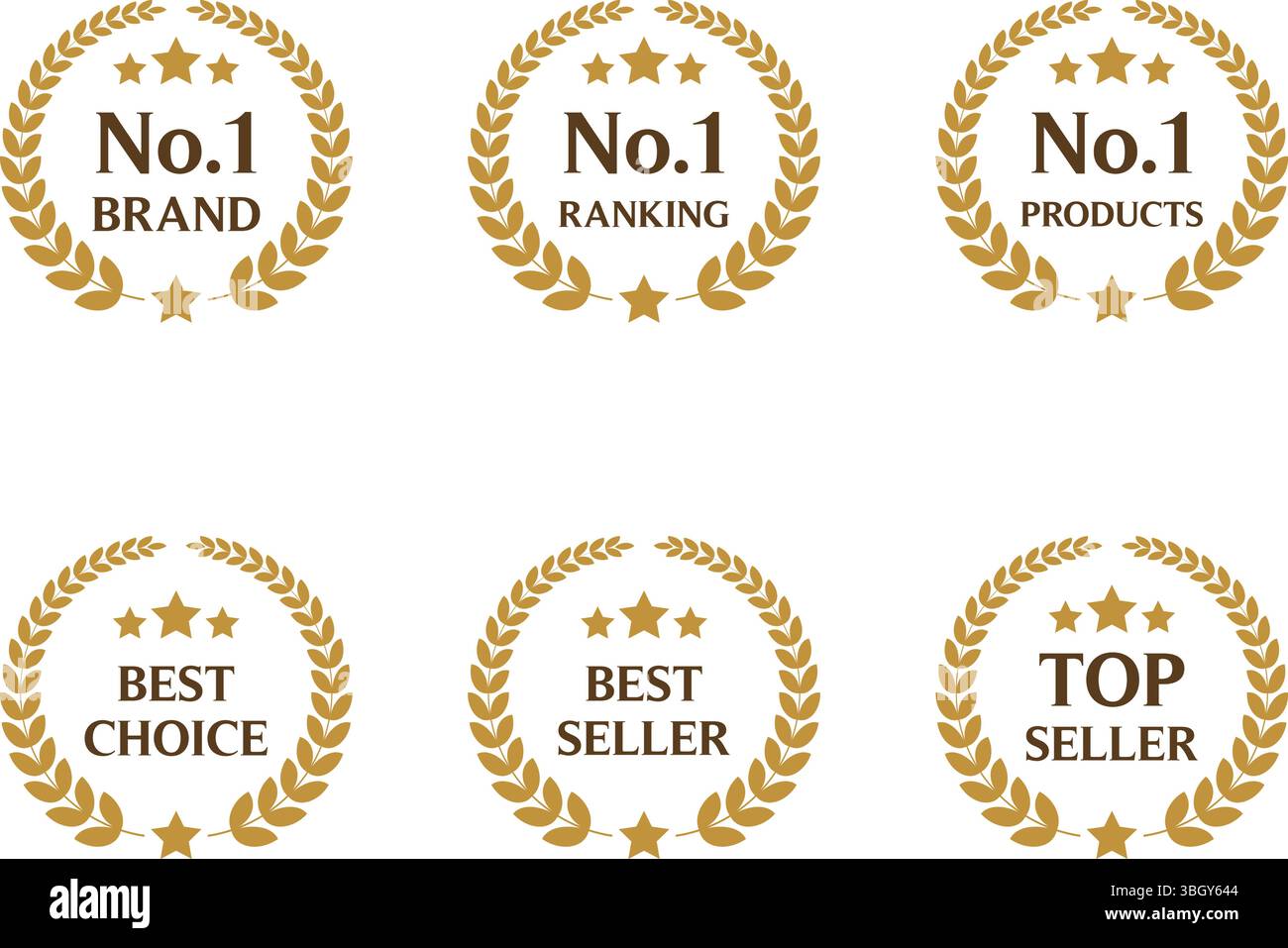 No.1 marque Best Choice Gold badge Set vectoriel Illustration de Vecteur
