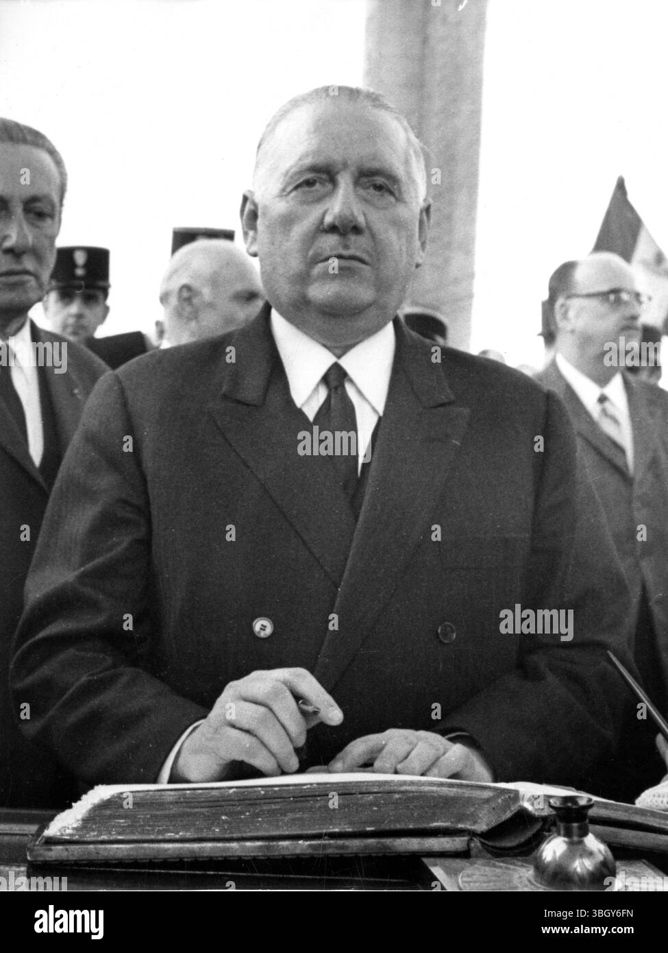 Alain Poher. 28 avril 1969 Banque D'Images