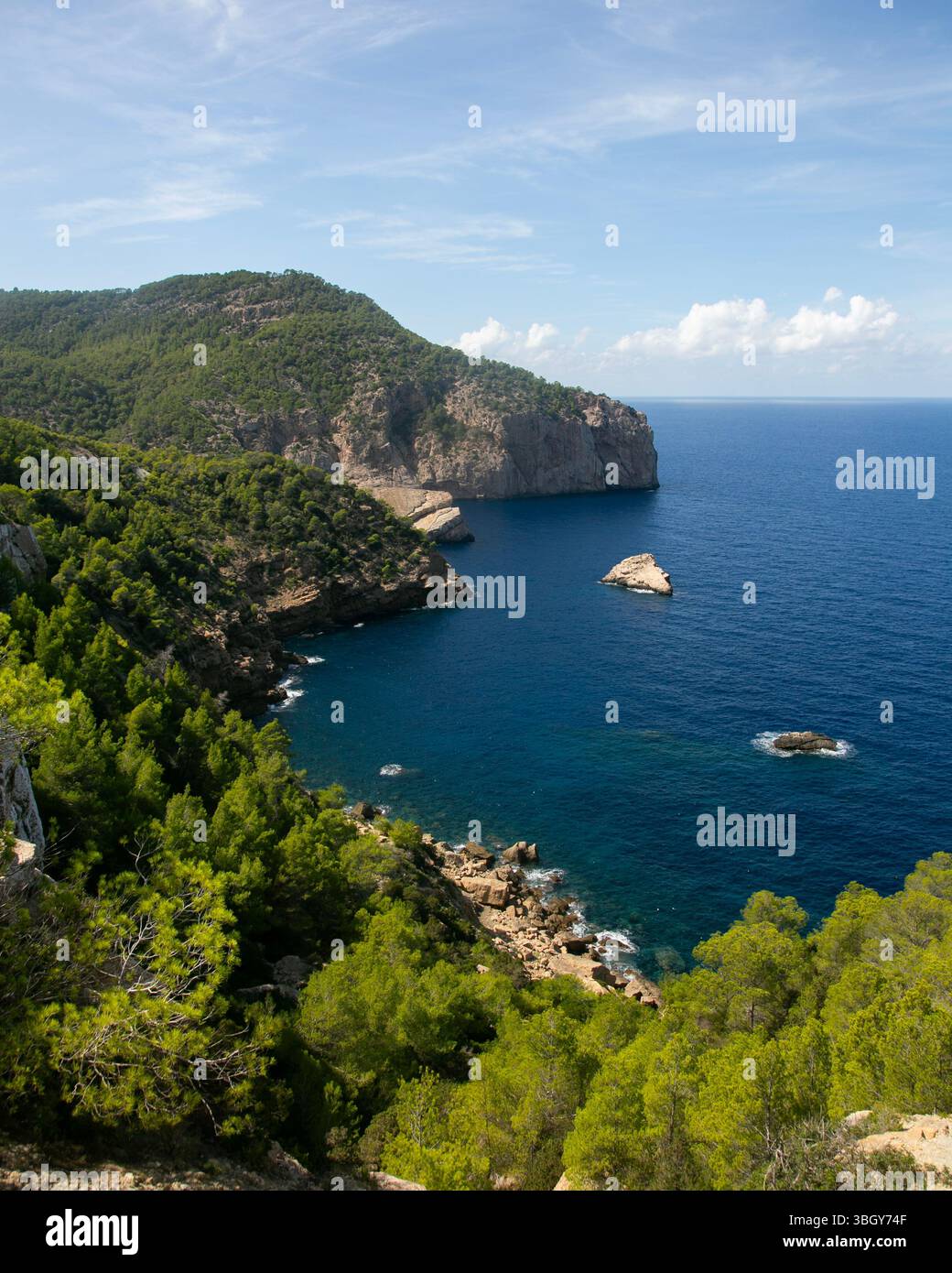 Belle plage sauvage d'es Portitxol sur l'île d'Ibiza Banque D'Images