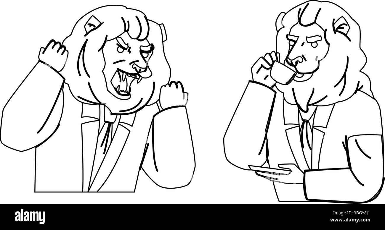 vecteur lion boss en colère Illustration de Vecteur