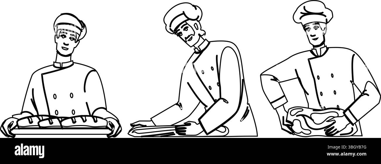 vecteur de boulanger de pain de levure Illustration de Vecteur