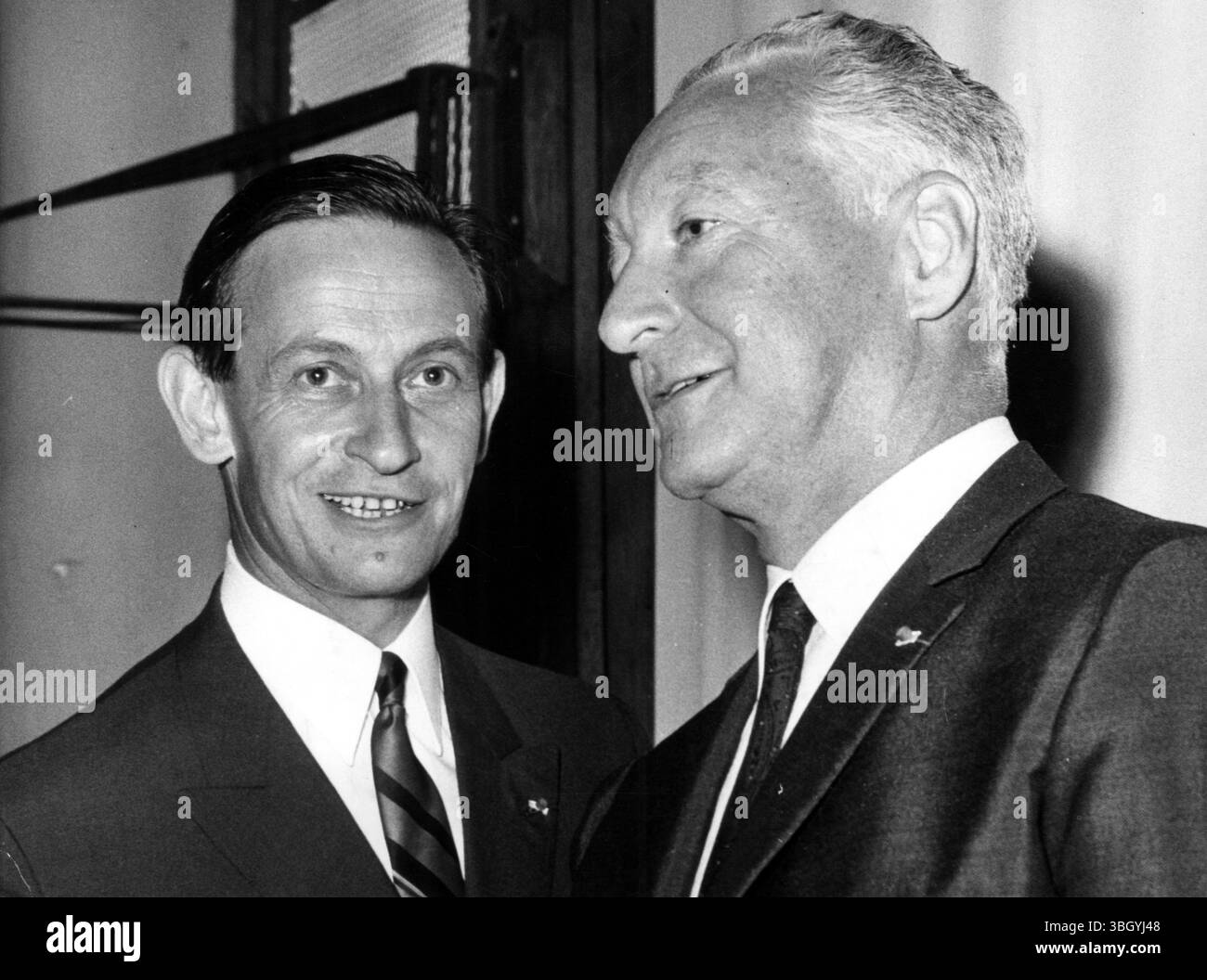 Pierre Messmer et Robert Galley 28 août 1968 Banque D'Images