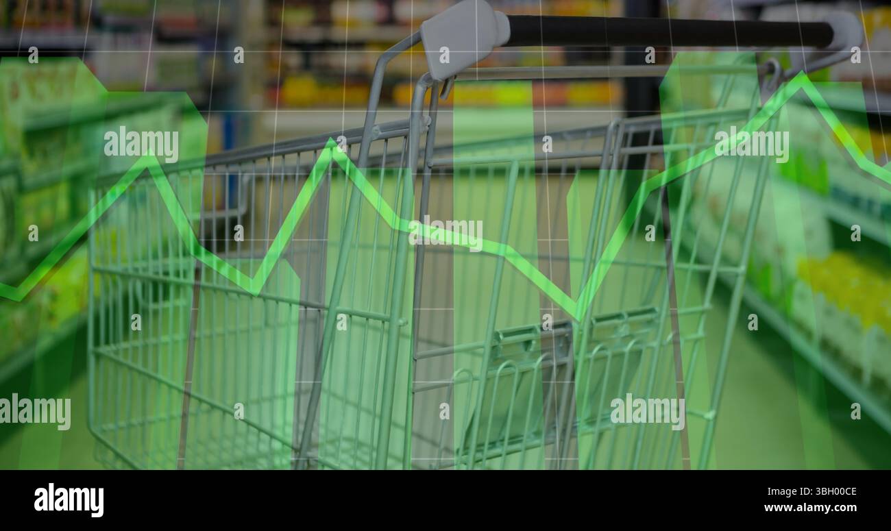 Image du traitement des données sur chariot en magasin Banque D'Images