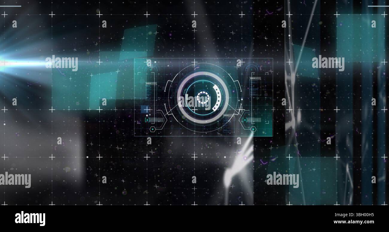 Image de l'acquisition de l'oscilloscope, du traitement des données et des marqueurs sur l'écran et la grille Banque D'Images