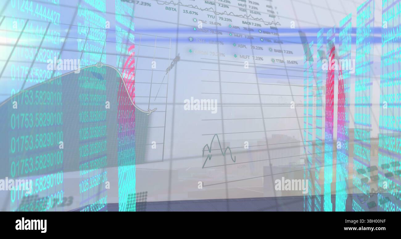 Image du traitement des données sur CityScape Banque D'Images