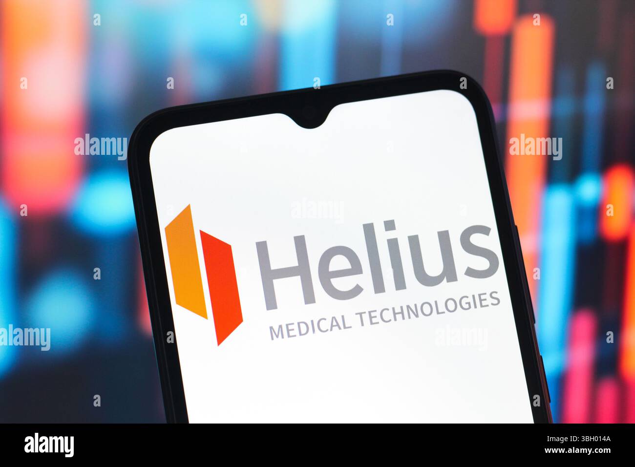 Dans cette illustration photo, le logo Helius Medical technologies est affiché sur l'écran d'un smartphone. Banque D'Images