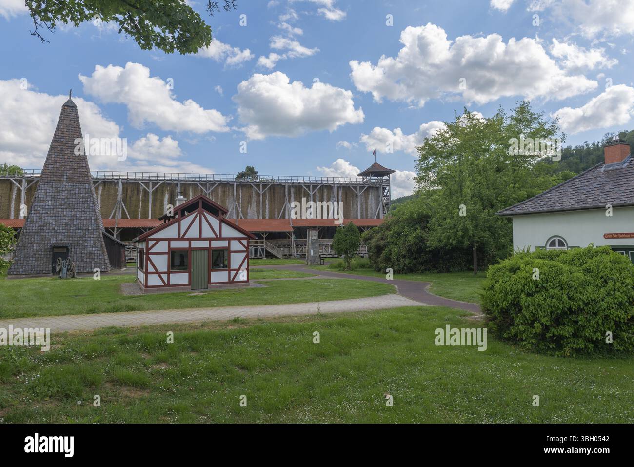 1000 ans de production de sel à Bad Sooden, Allendorf, quartier de Bad Sooden, histoire de la ville, monument historique maison de graduation de 1638, en bois c Banque D'Images