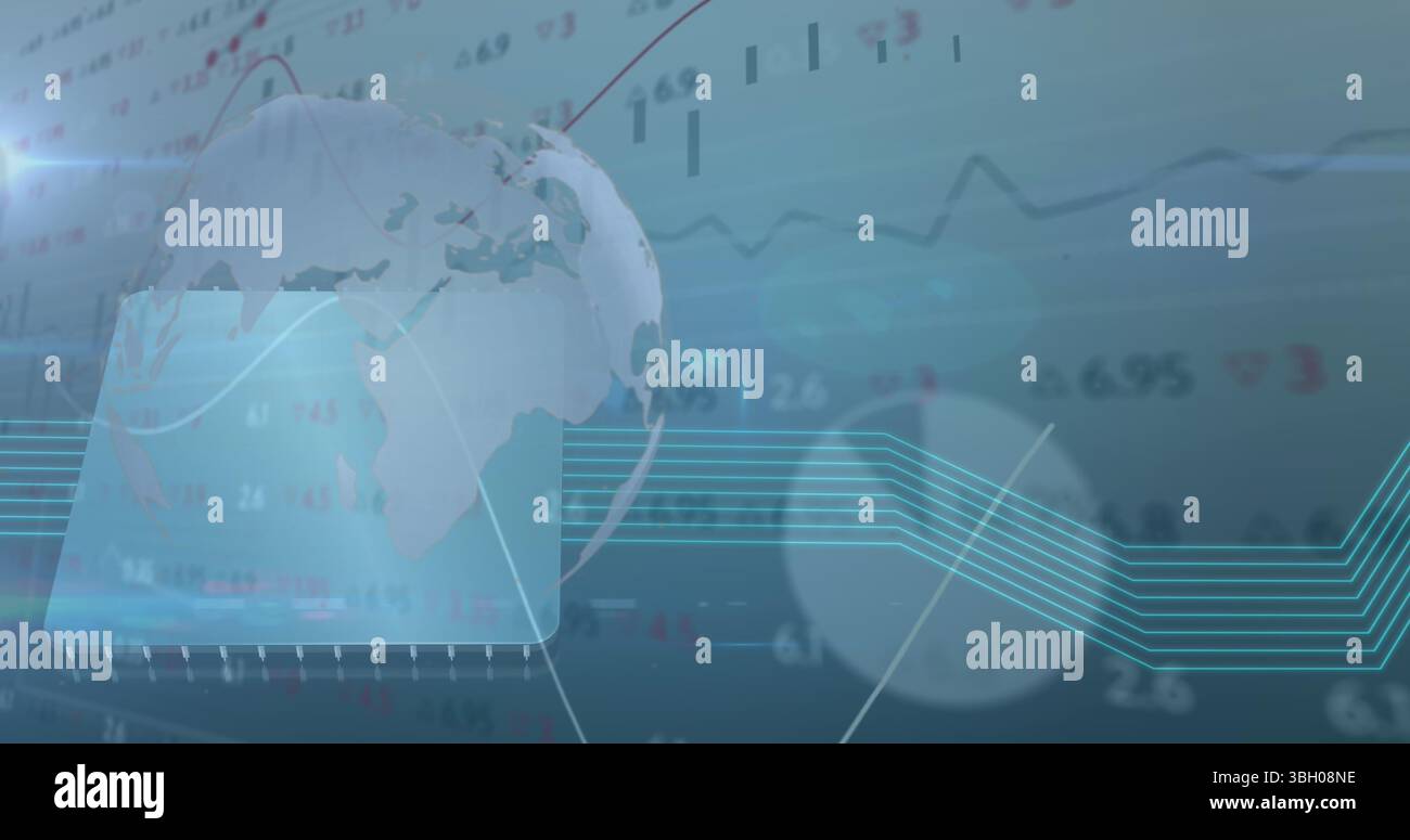 Image du traitement des données dans le monde entier Banque D'Images