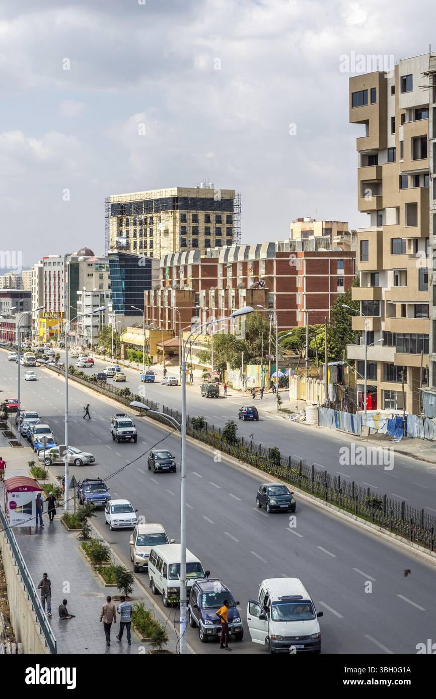 Les quartiers de bole zone de la capitale de l'Ethiopie, Addis-Abeba, Addis-Abeba, Ethiopie, Afrique Banque D'Images