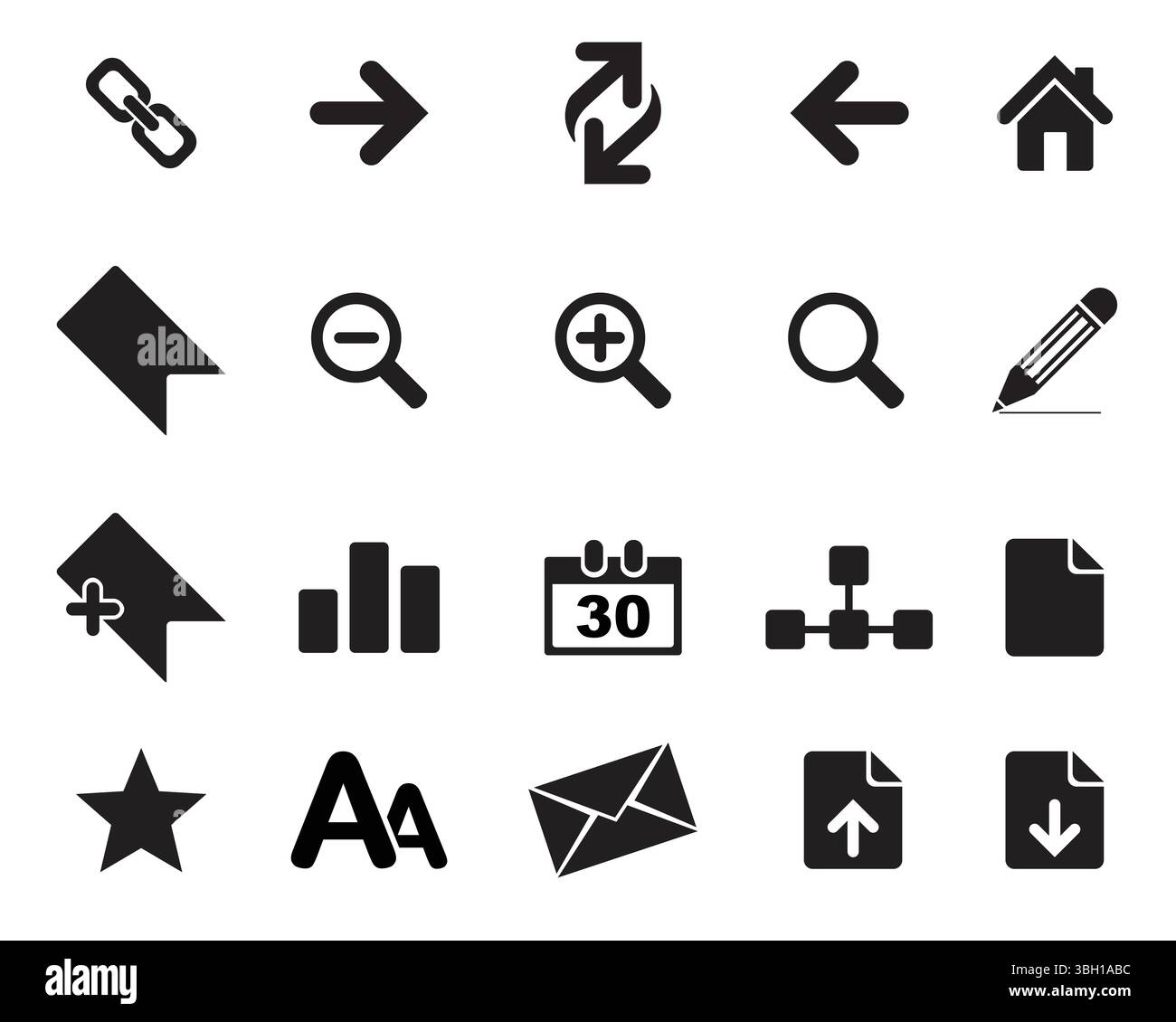 Icônes Web définir le vecteur de symbole. Ensemble d'icônes isolé modifiable à plat vectoriel Illustration de Vecteur