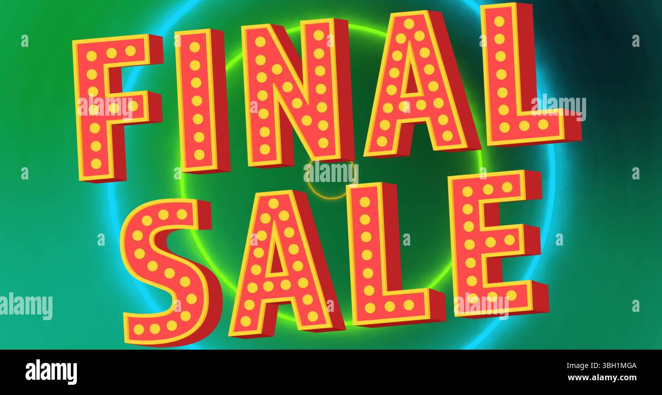 Image du texte de la vente finale sur des cercles Banque D'Images