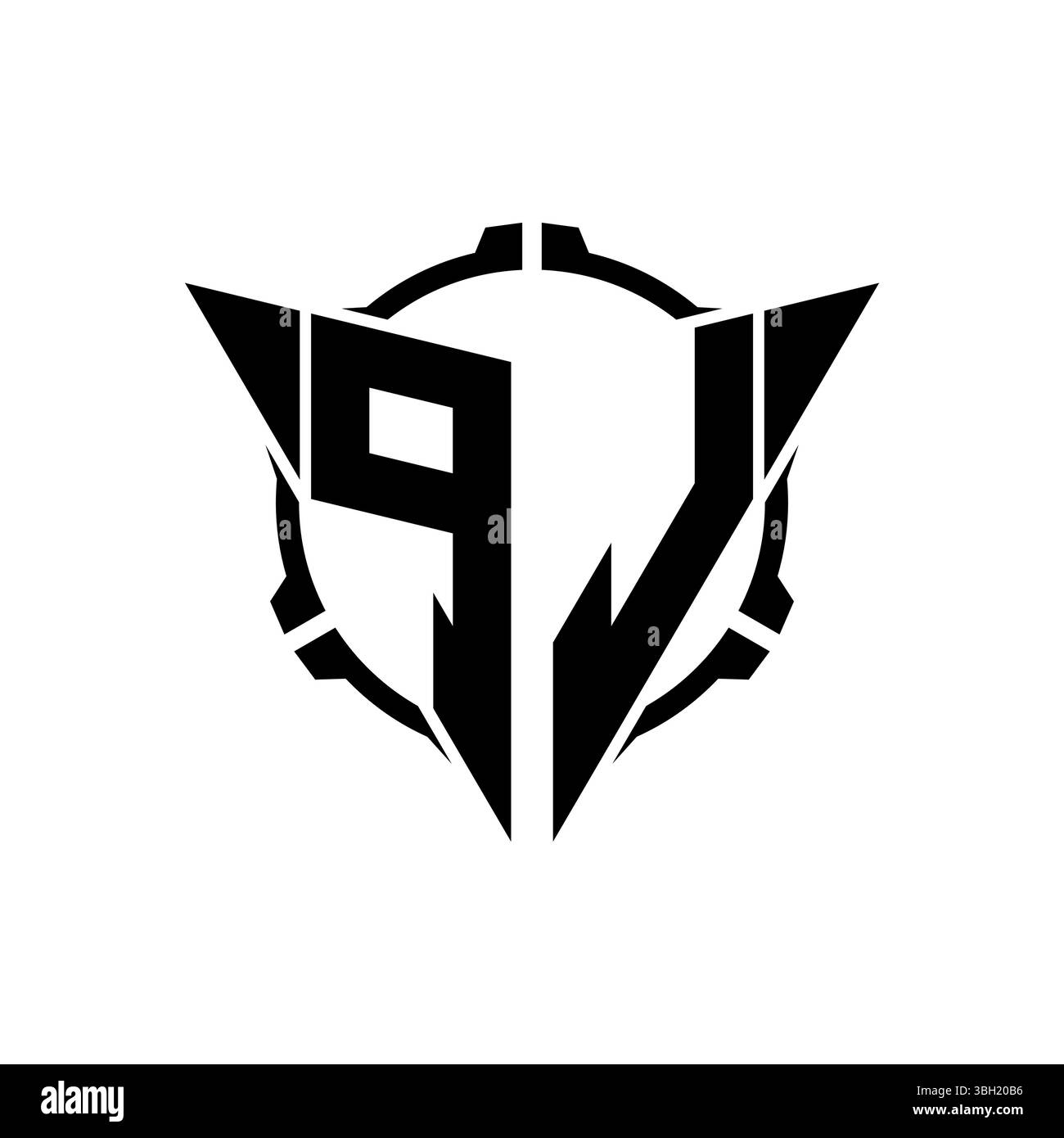 PL Gaming logo initial avec géométrique moderne Triangle arrondi Sniper conception de style tactique en arrière-plan isolé, monogramme de jeu minimaliste lo Illustration de Vecteur