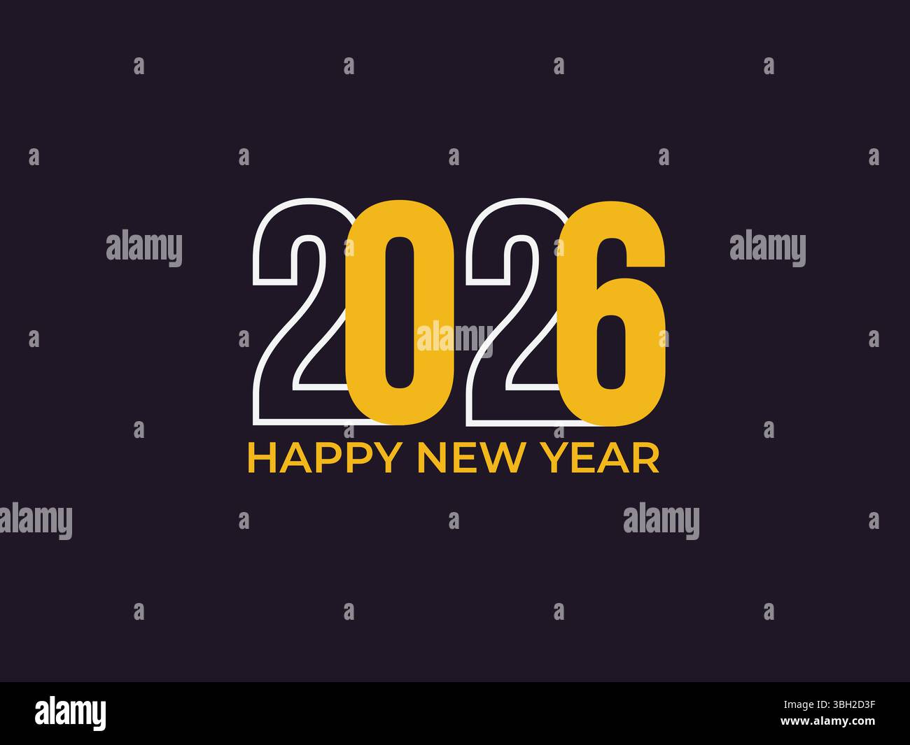 2026 bonne conception de nouvel an. modèle de conception du nouvel an 2026 à la mode. Illustration de Vecteur