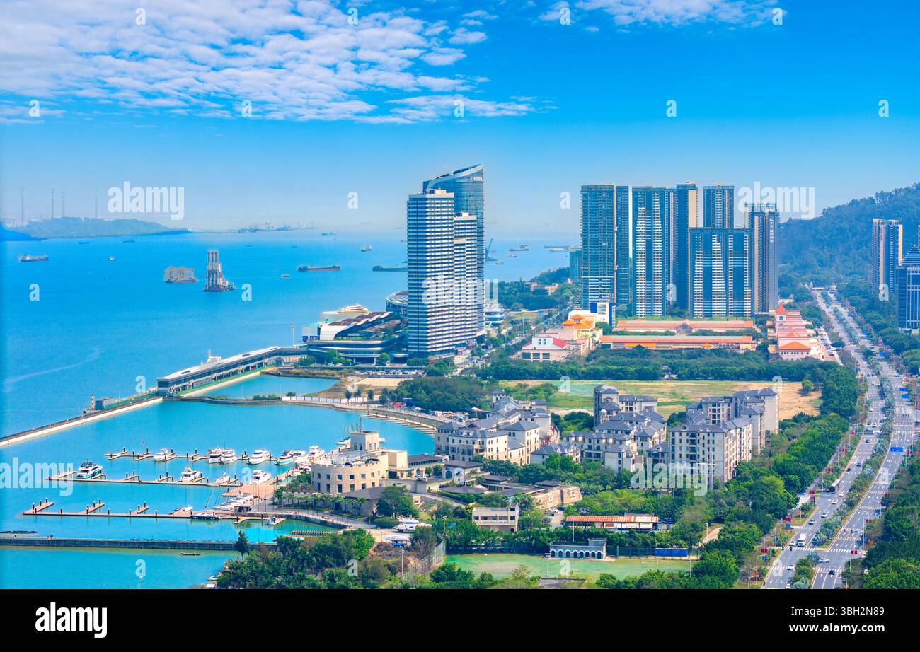 Environnement urbain de Nansha International Cruise Home Port, Guangzhou, Chine Banque D'Images