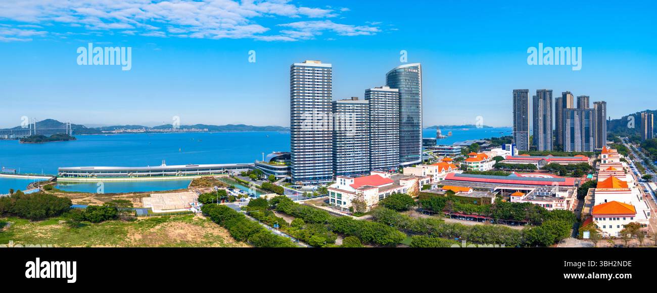 Environnement urbain de Nansha International Cruise Home Port, Guangzhou, Chine Banque D'Images