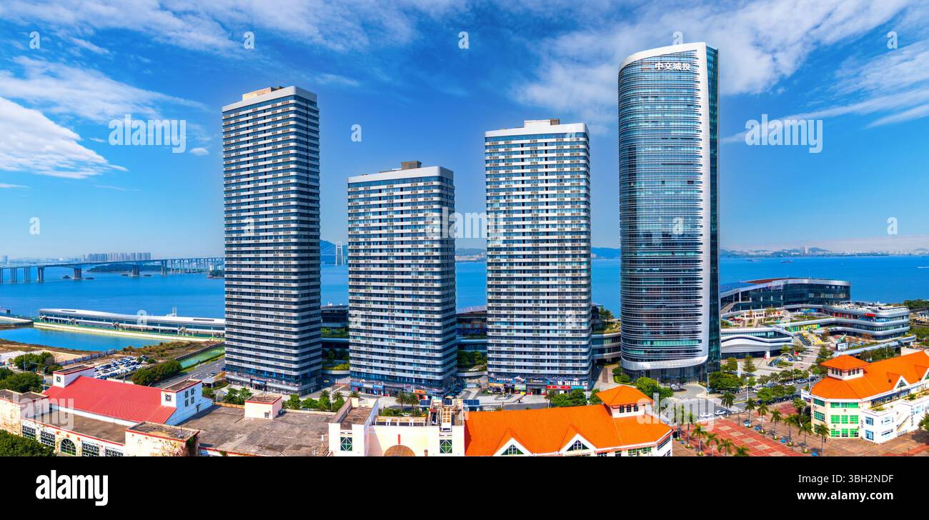 Environnement urbain de Nansha International Cruise Home Port, Guangzhou, Chine Banque D'Images