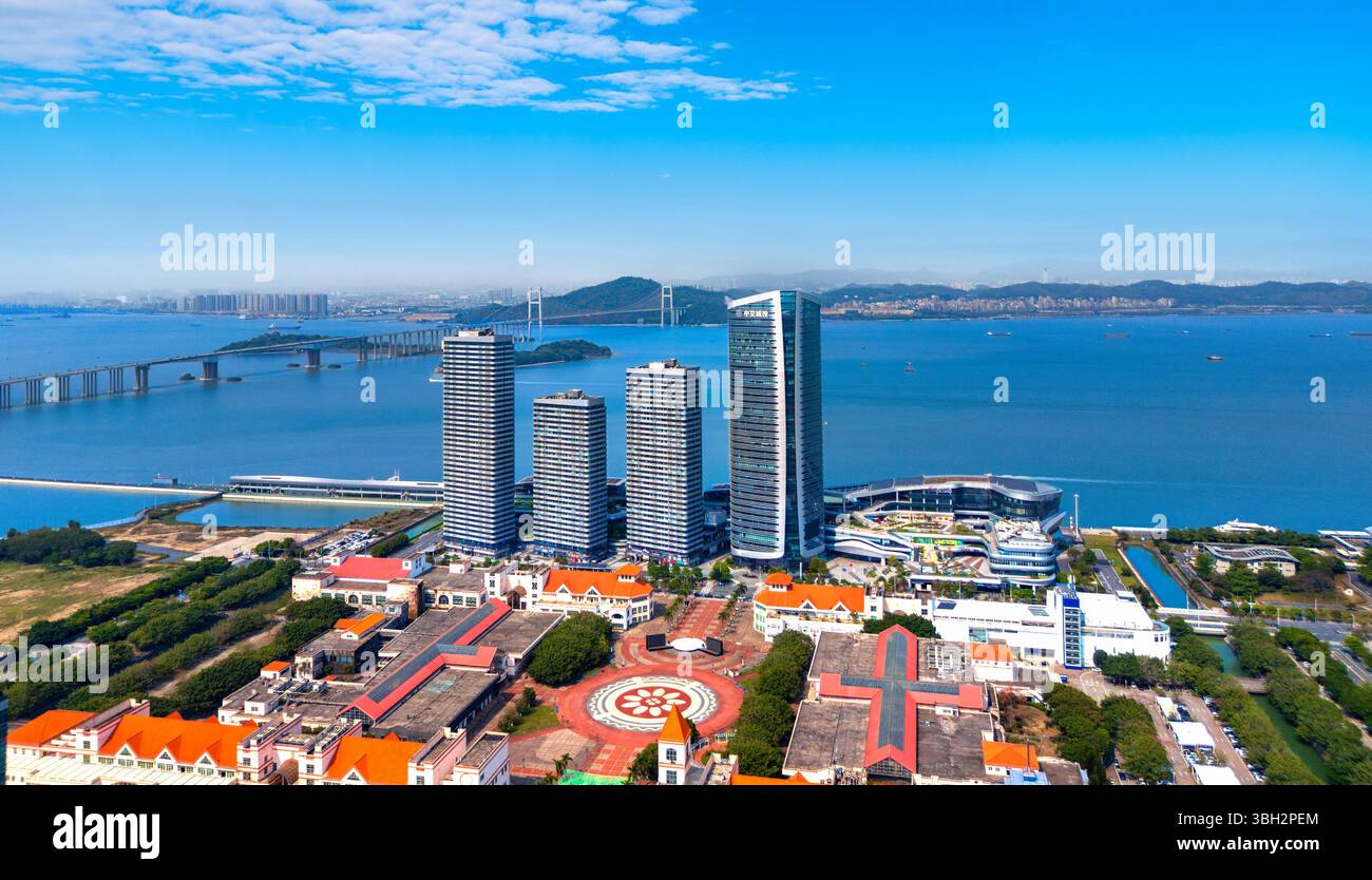 Environnement urbain de Nansha International Cruise Home Port, Guangzhou, Chine Banque D'Images