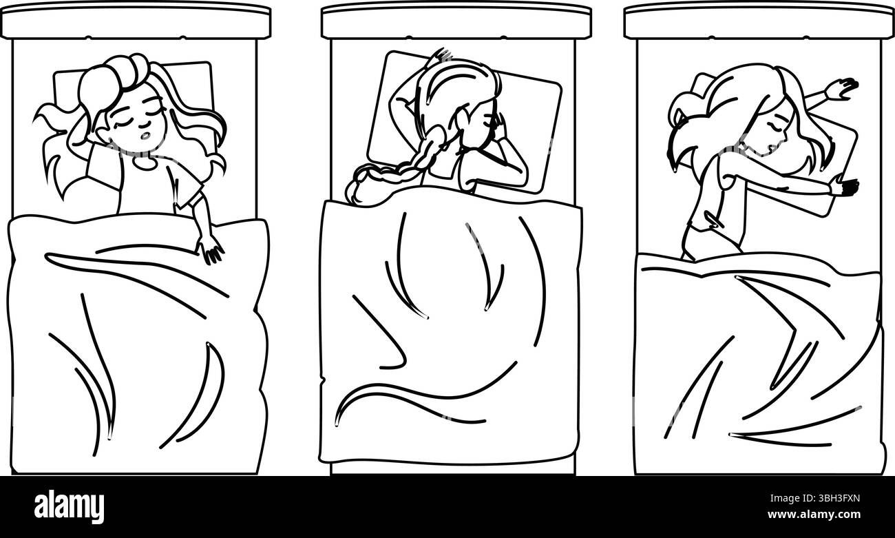 vecteur de sommeil de fille enfant berceuse Illustration de Vecteur