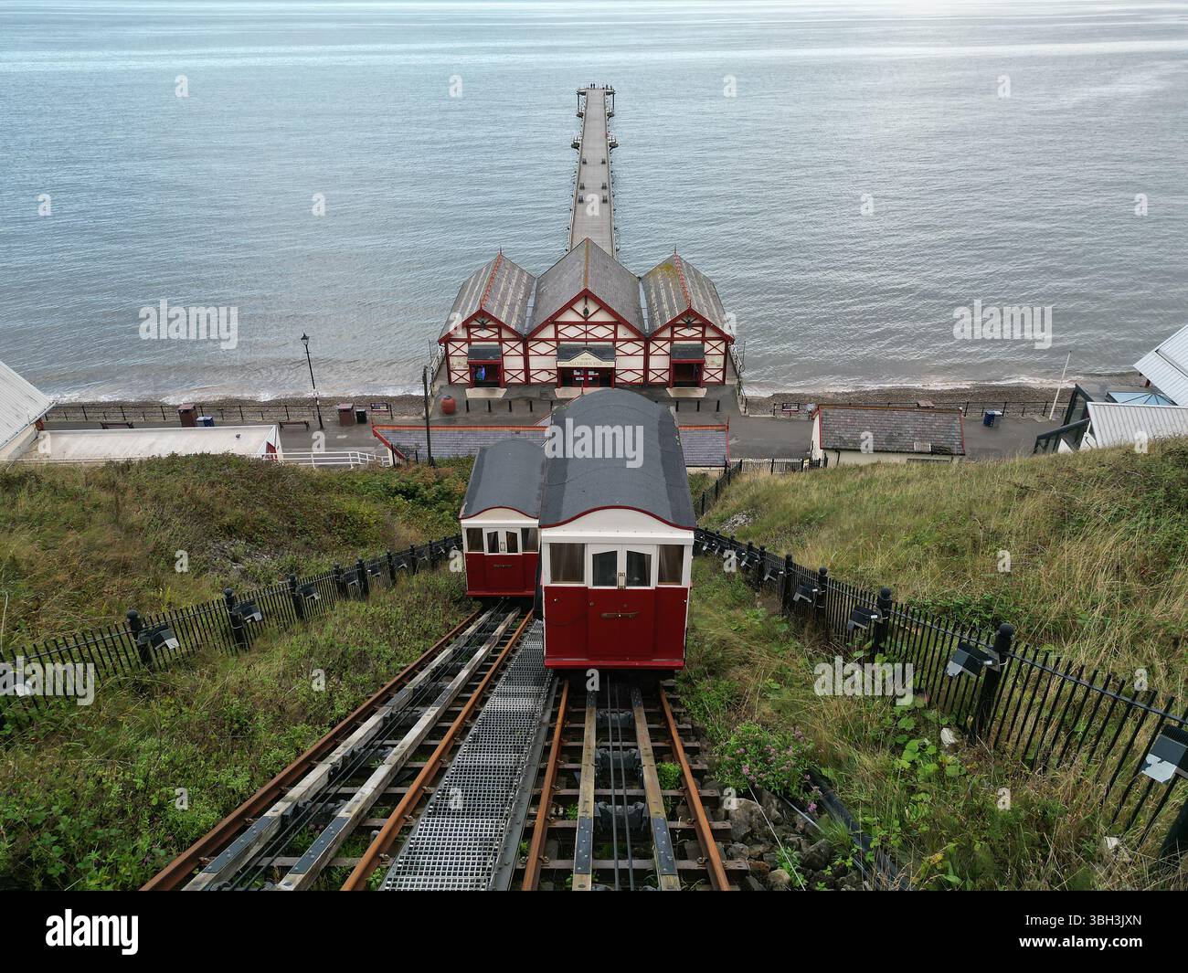 Ascenseur de Saltburn Cliff, funiculaire à Saltburn by the Sea, station balnéaire du nord du Yorkshire Banque D'Images