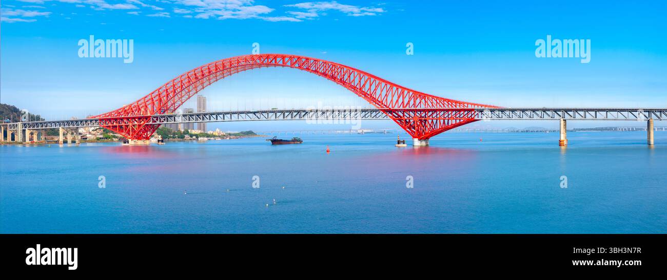 Pont de la baie de Pearl, Guangzhou, Guangdong, Chine Banque D'Images