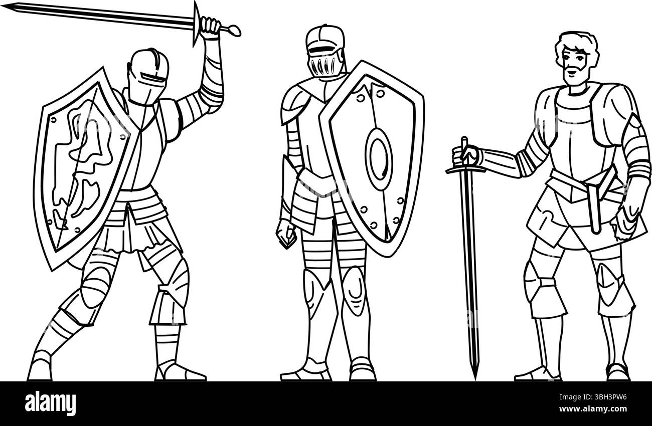 vecteur médiéval de chevalier bouclier Illustration de Vecteur