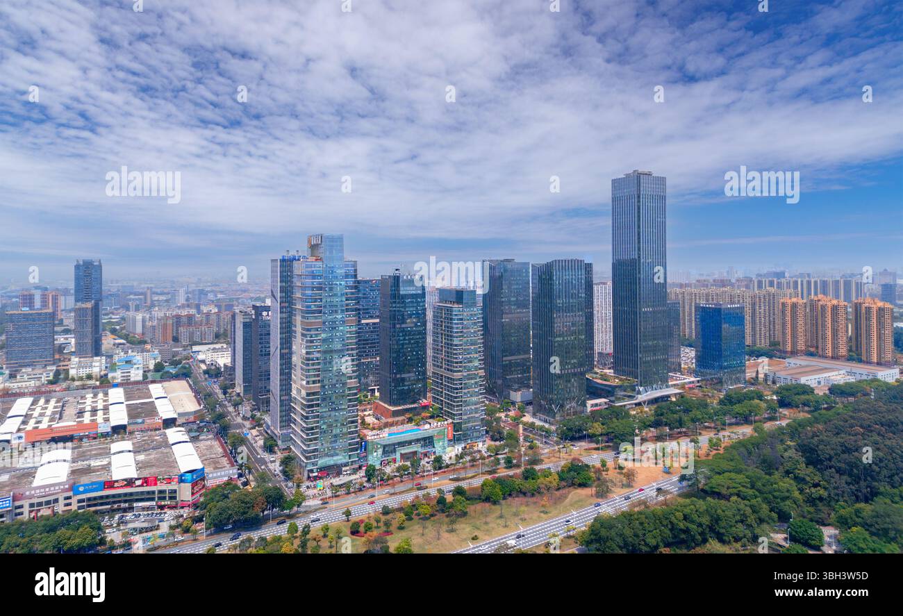 Quartier des affaires de Nancheng CBD, ville de Dongguan, province du Guangdong, Chine Banque D'Images