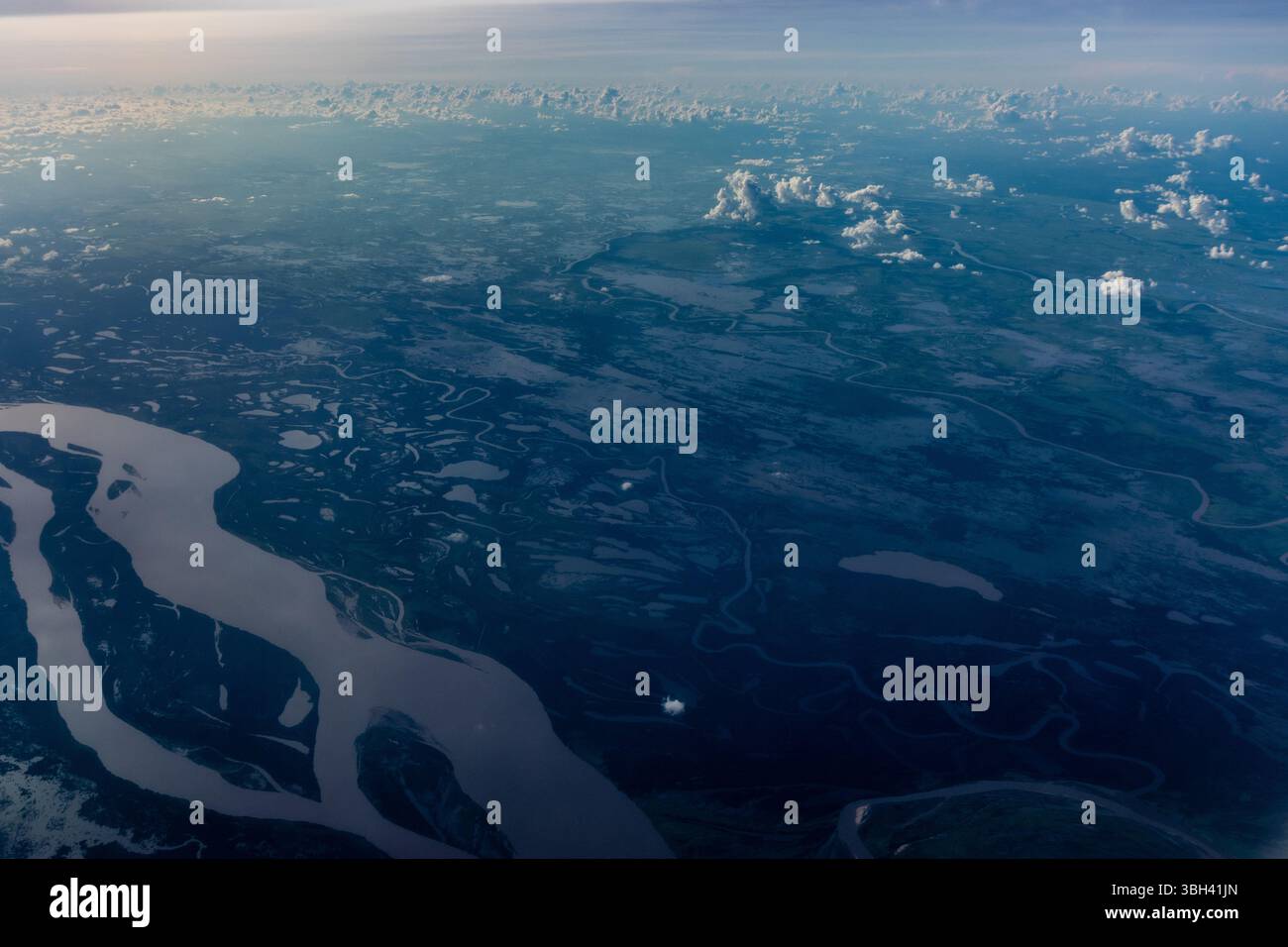Vue aérienne de la rivière Orinoco, Venezuela Banque D'Images