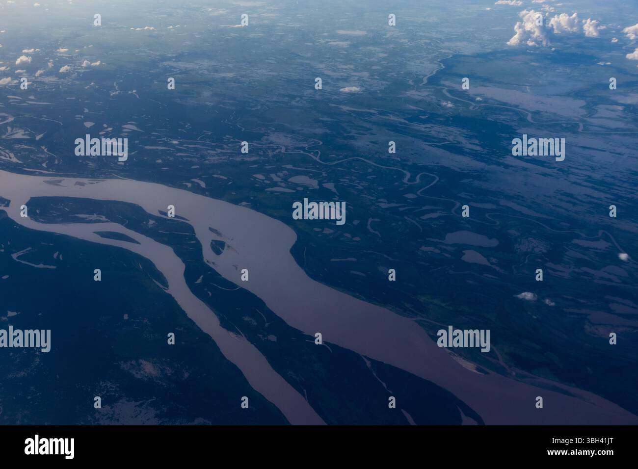 Vue aérienne de la rivière Orinoco, Venezuela Banque D'Images