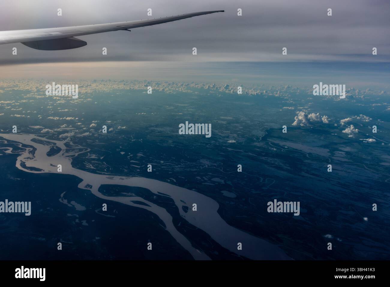 Vue aérienne de la rivière Orinoco, Venezuela Banque D'Images