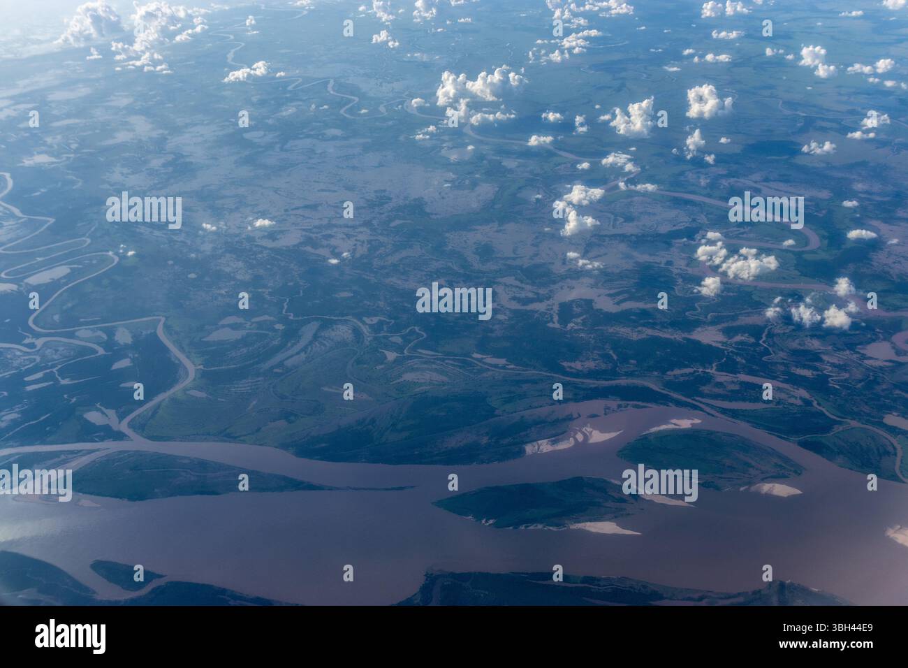 Vue aérienne de la rivière Orinoco, Venezuela Banque D'Images