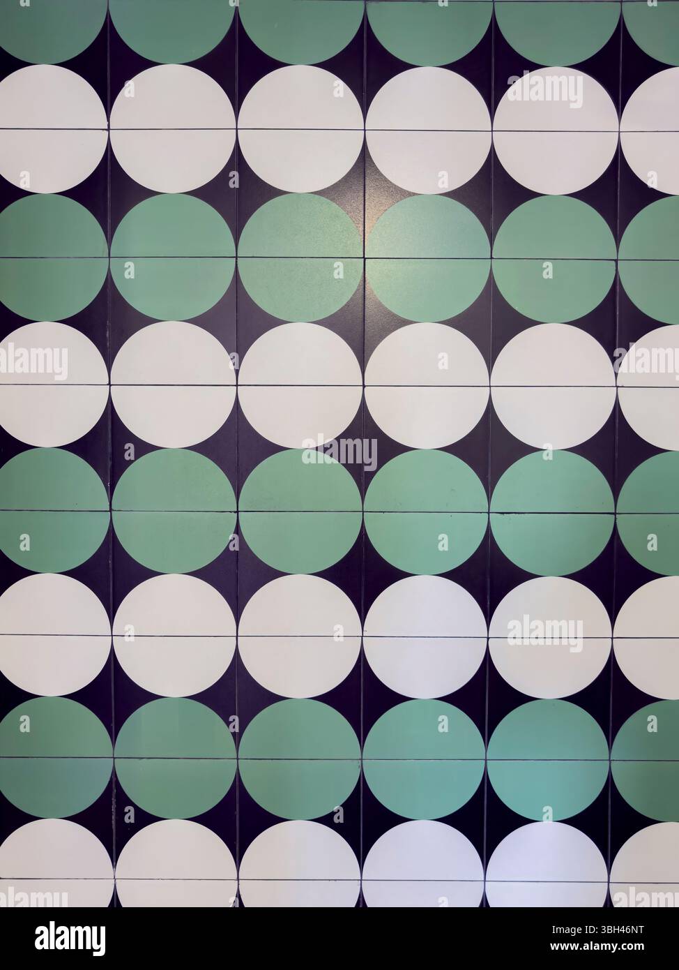 Fond d'écran de fond de motif rétro vert et blanc sans couture - illustration stock Banque D'Images