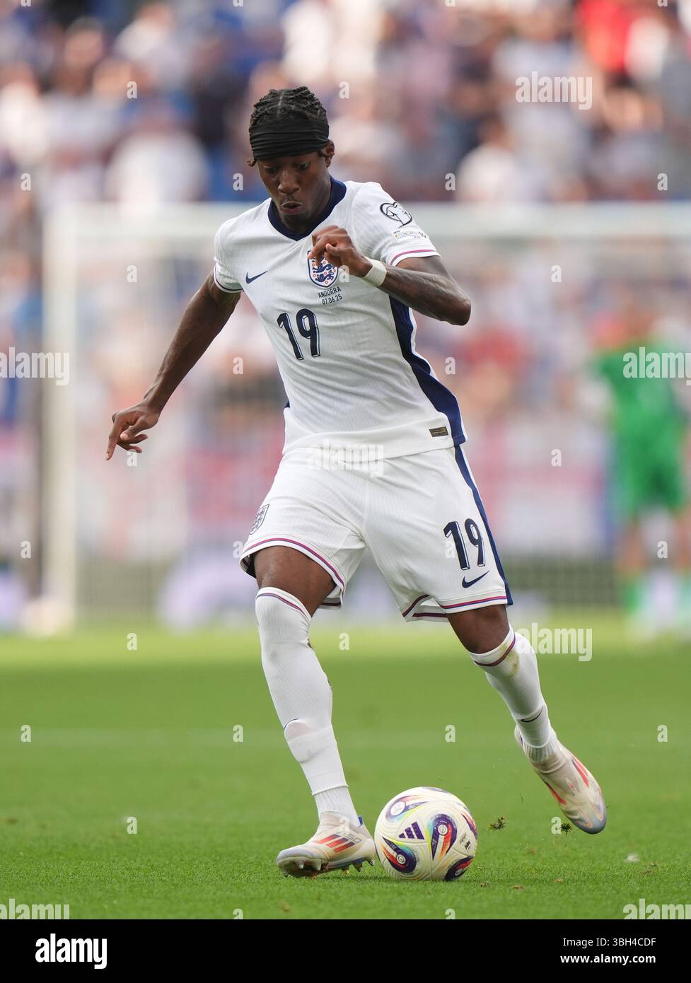 L'anglaise Noni Madueke lors de la qualification pour la Coupe du monde au stade RCDE de Barcelone, en Espagne. Date de la photo : samedi 7 juin 2025. Banque D'Images